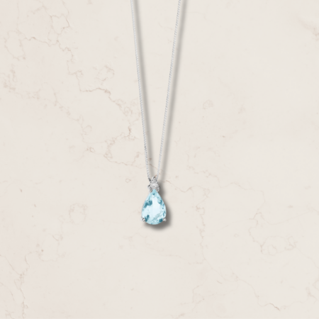 Collana Acquamarina Taglio Goccia Comete