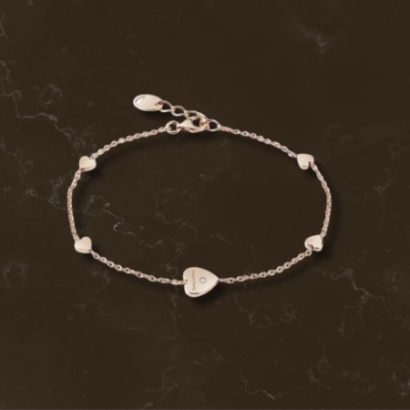 Bracciale cuore in oro rosa 9 kt con diamante Salvini