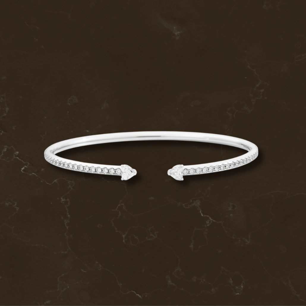 Bracciale rigido 2 cuori Recarlo