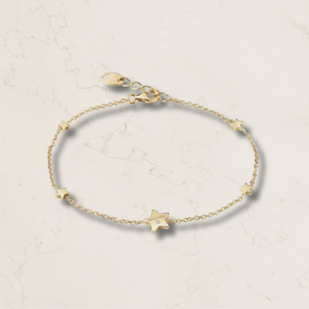 Bracciale stelle in oro giallo 9 kt con diamante Salvini