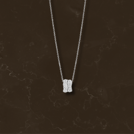 Collana Eva in oro bianco con diamanti ehybrid ceramic rossa Salvini