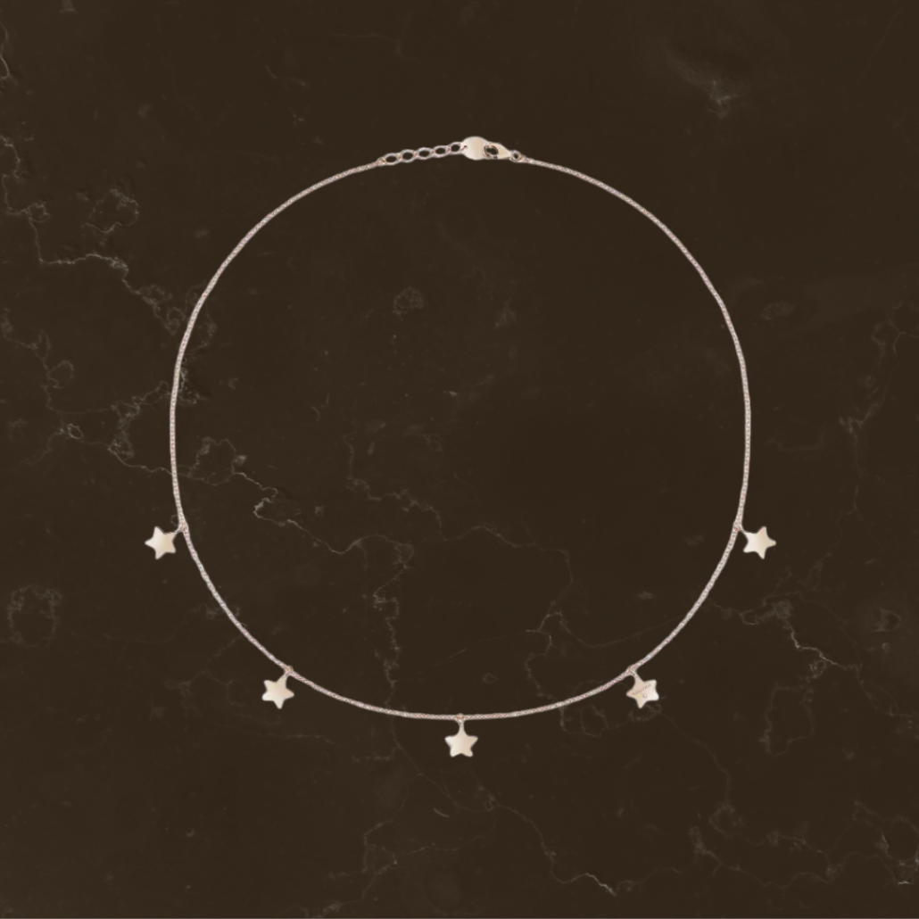 Collana Stelle in oro rosa 9 kt con diamante Salvini