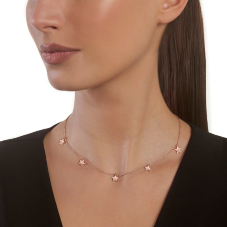Collana Stelle in oro rosa 9 kt con diamante Salvini