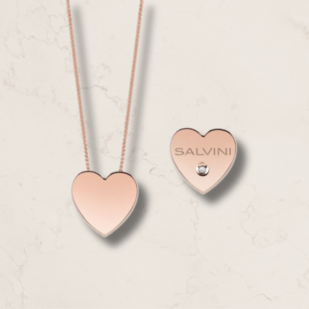 Collana cuore in oro rosa con diamante Salvini