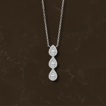 Collana Tre Gocce in oro bianco con diamanti Salvini Magia