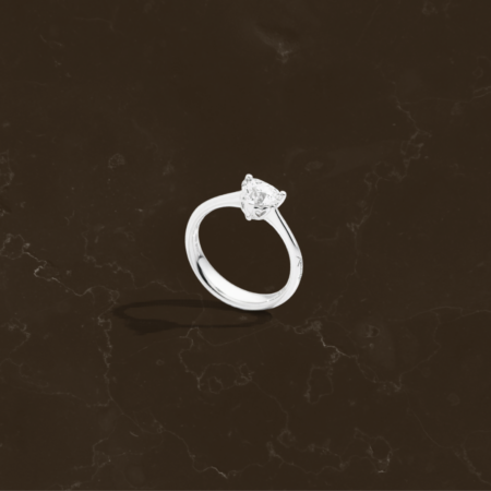 Solitario Cuore oro bianco diamante Recarlo