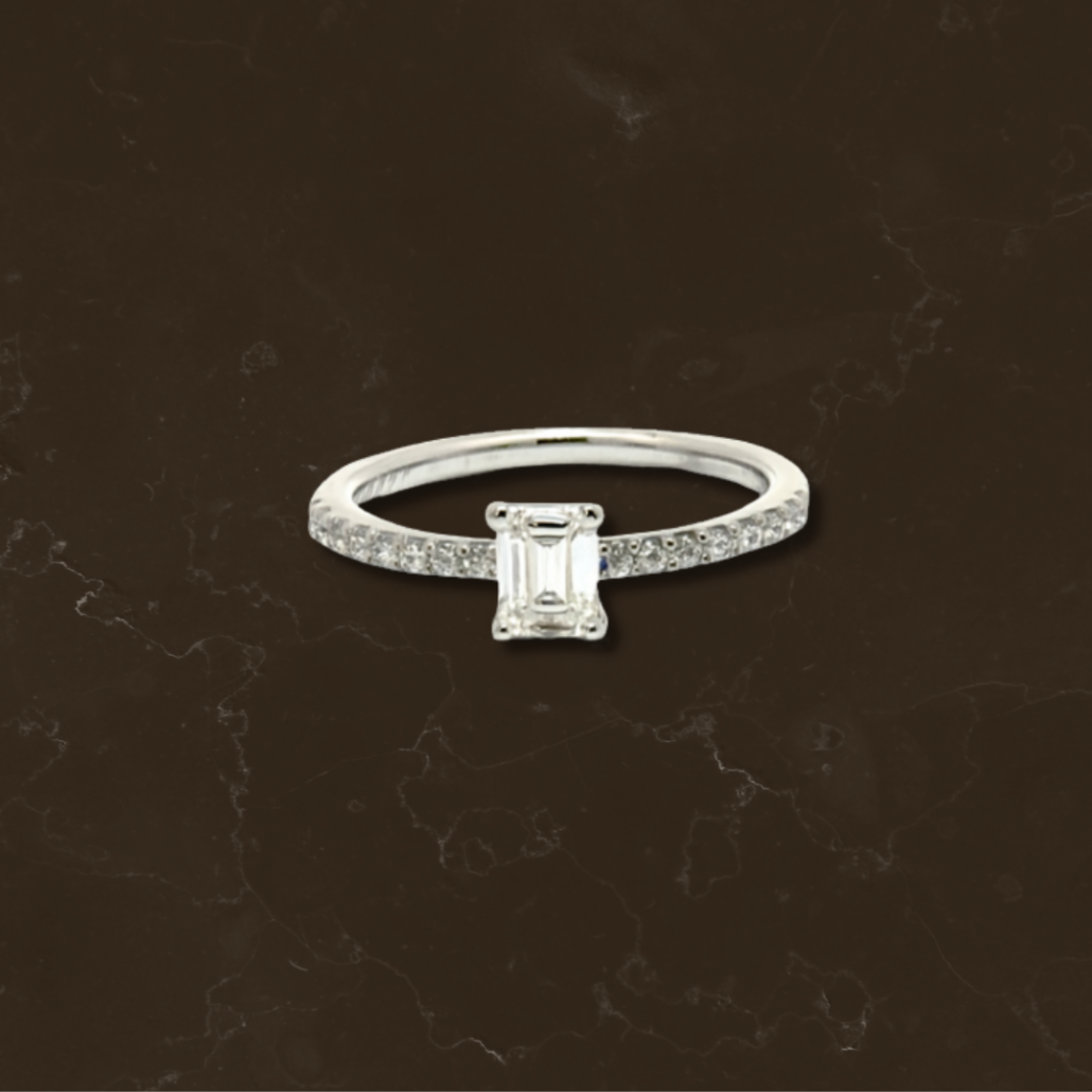 Solitario taglio smeraldo Salvini