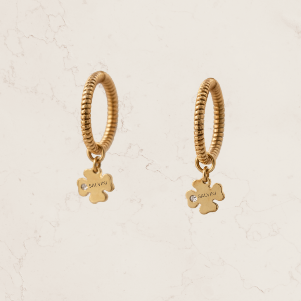 orecchini 9kt quadrifoglio salvini